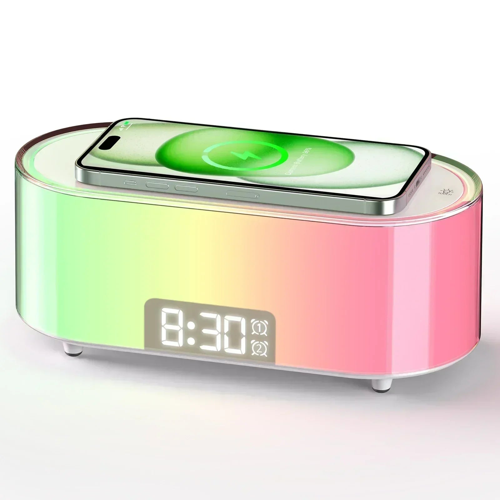 Lunera | 15W ワイヤレス充電ステーション LEDアラームクロック付き | Orntli