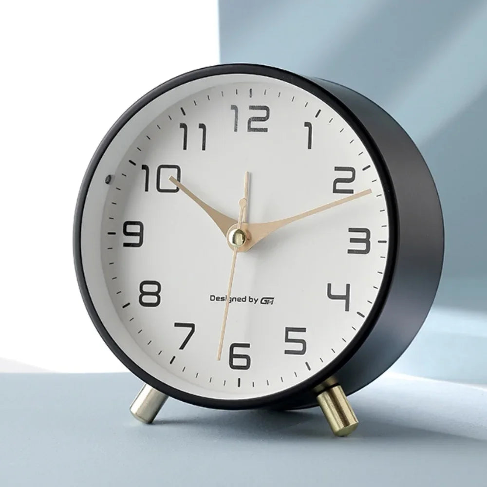 Nordik Buzlu Metal Dijital Sessiz Tasarımlı Alarm Saati