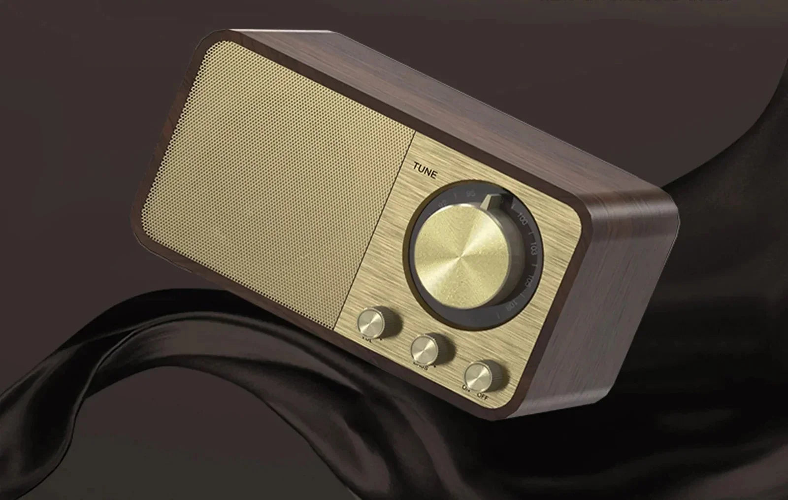 مكبر صوت بلوتوث نوستالجي - مضخم صوت لاسلكي خشبي عتيق مع بلوتوث 5.0