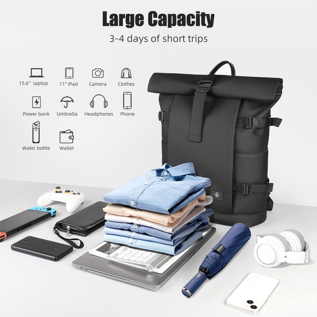 Mochila versátil y expandible TrailFlex con compartimento para portátil para aventureros