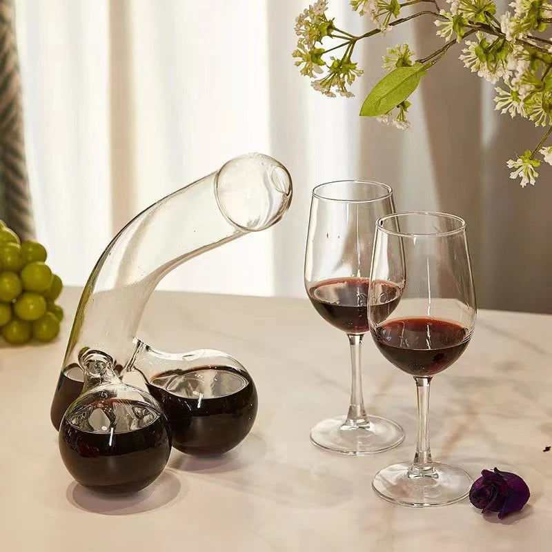 Decanter Curvo Gioioso per Aerazione del Vino e Centro Tavola Elegante