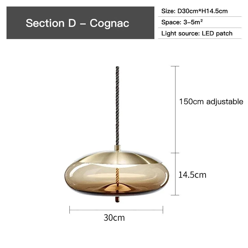 Lampu Gantung Reka Bentuk Kaca Seni
