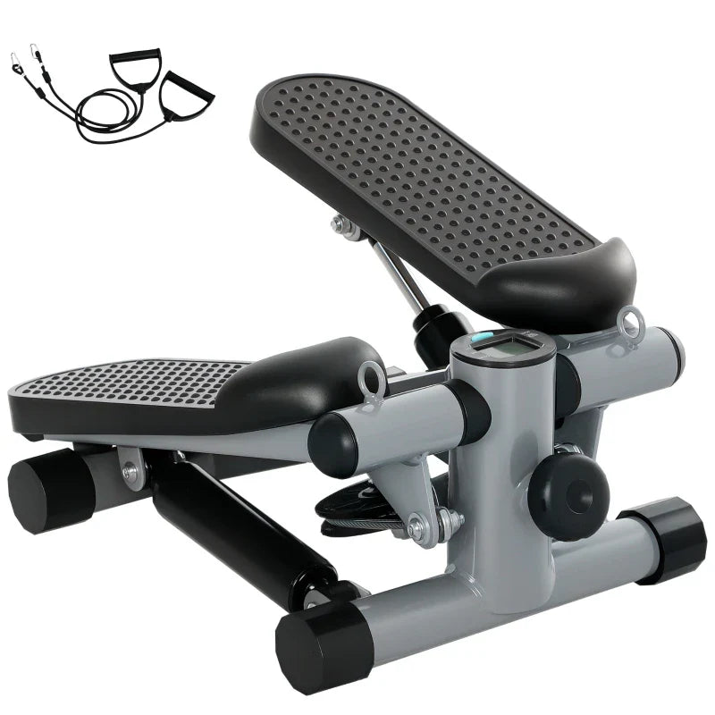 Mini stepper cvičební stroj - kompaktní domácí posilovna - nastavitelný odpor - šedý