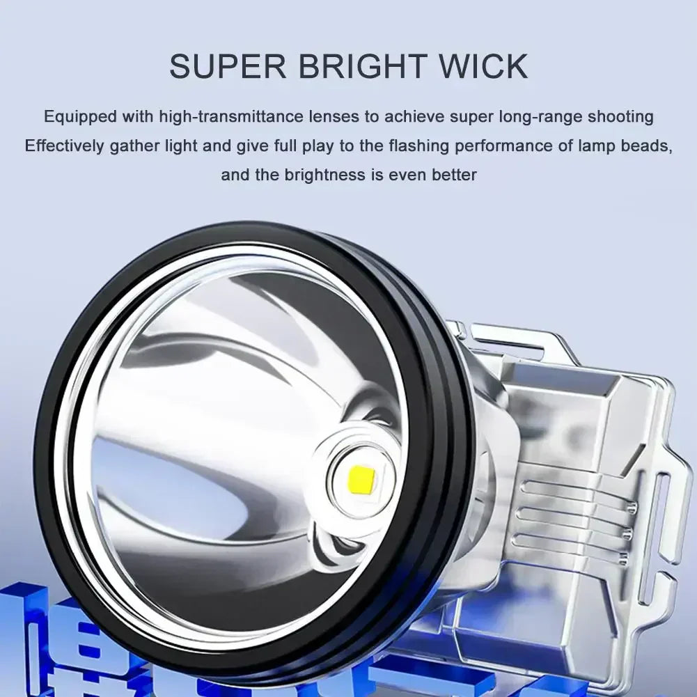 Faro frontale ricaricabile a LED super luminoso ad alta potenza 🔦✨
