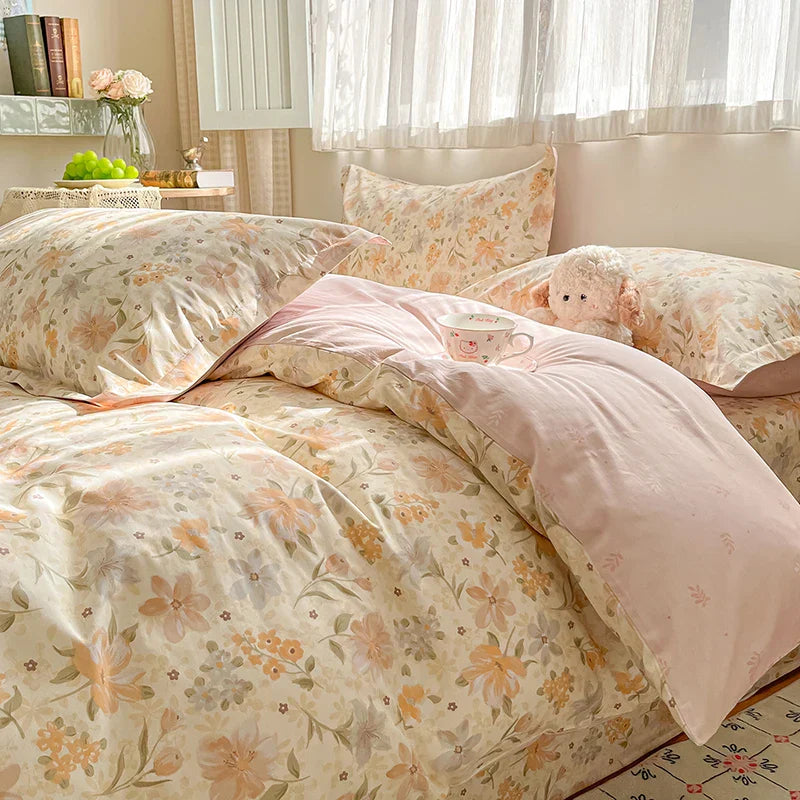 Set de cuvertură de lux cu flori pentru un stil atemporal al dormitorului