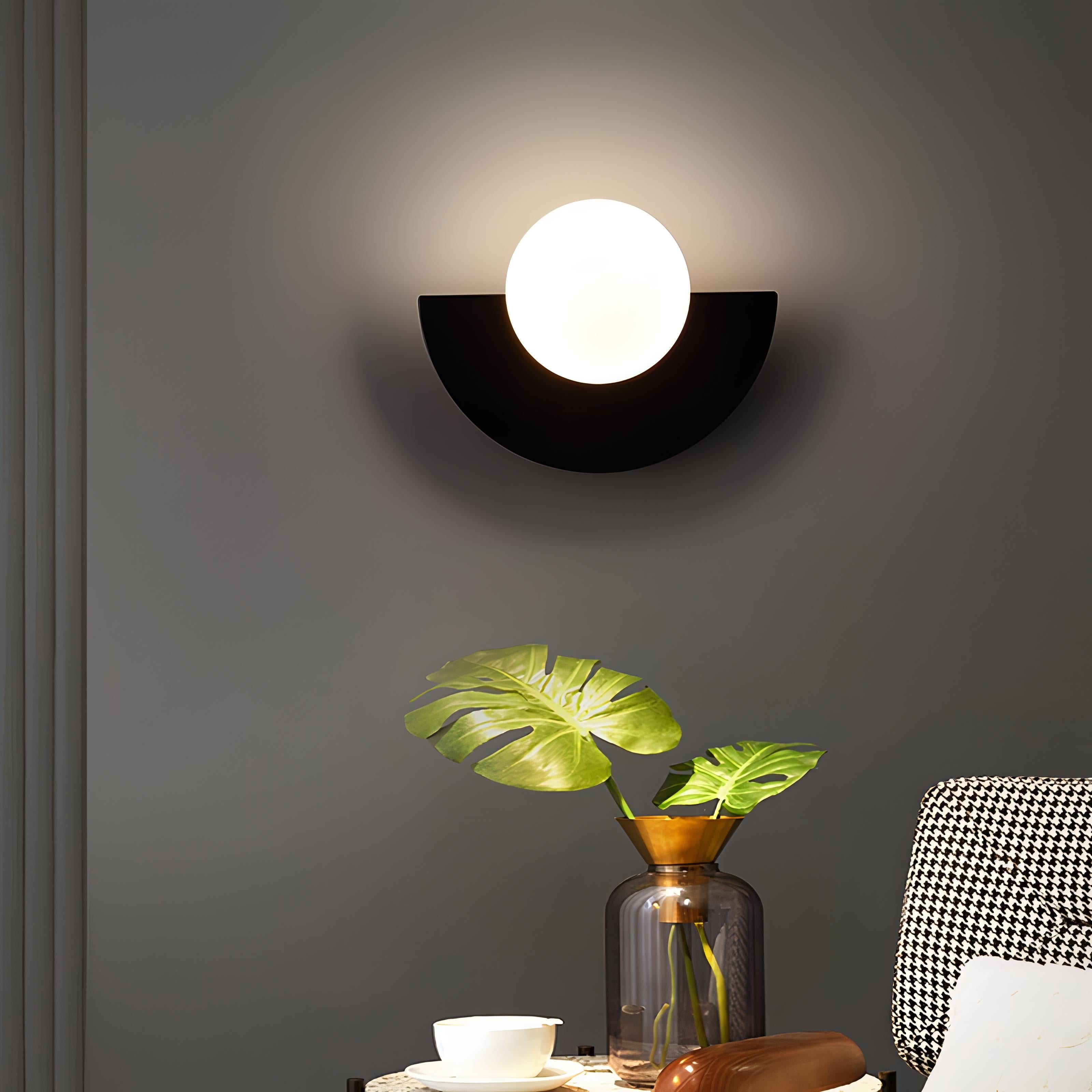 Asterra Semi Circular Wall Lamp In Six Contemporary Colors