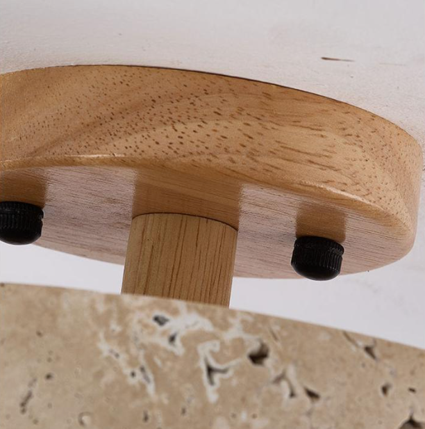 Kulaté travertinové stropní svítidlo - minimalistický a hřejivý design