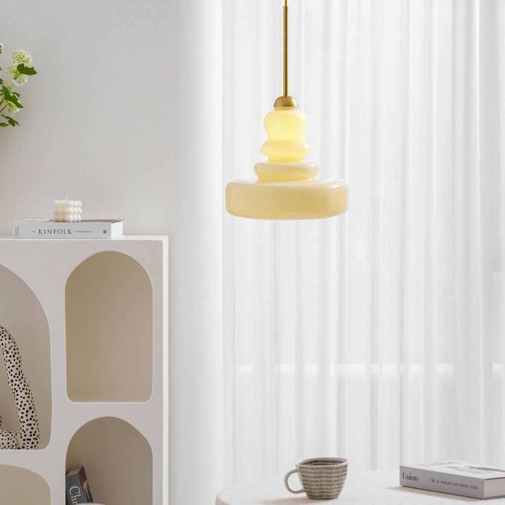 Lampada a sospensione in vetro stile schoolhouse — Illuminazione moderna classica