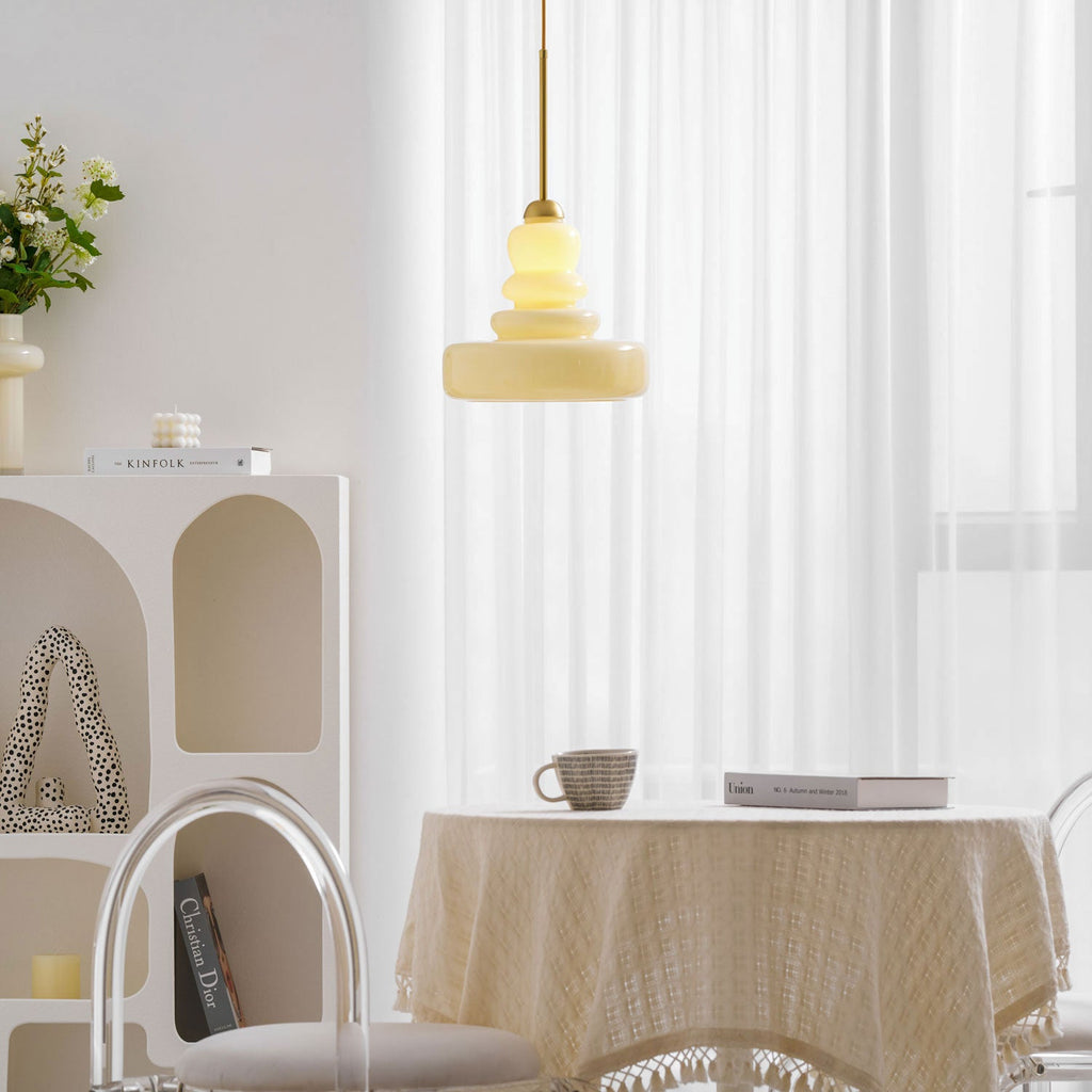 Lampada a sospensione in vetro stile schoolhouse — Illuminazione moderna classica