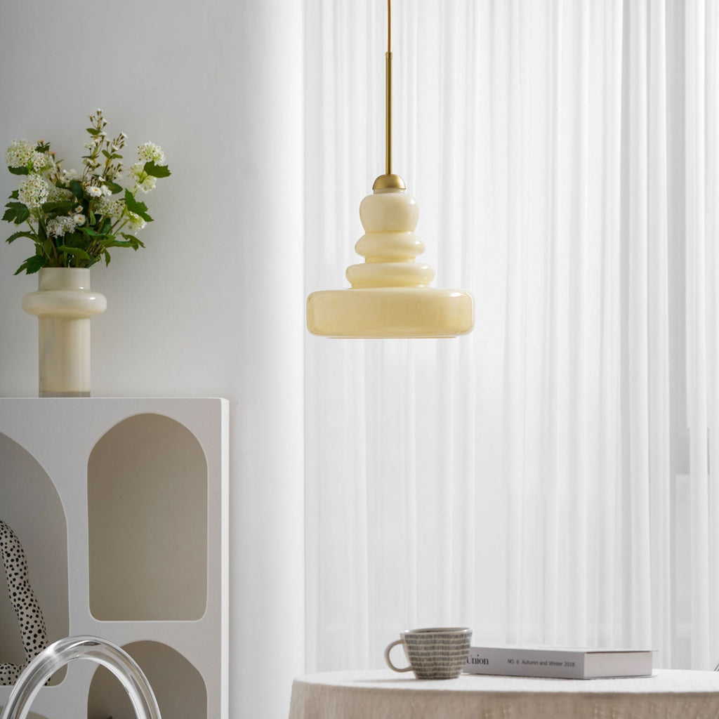 Lampada a sospensione in vetro stile schoolhouse — Illuminazione moderna classica