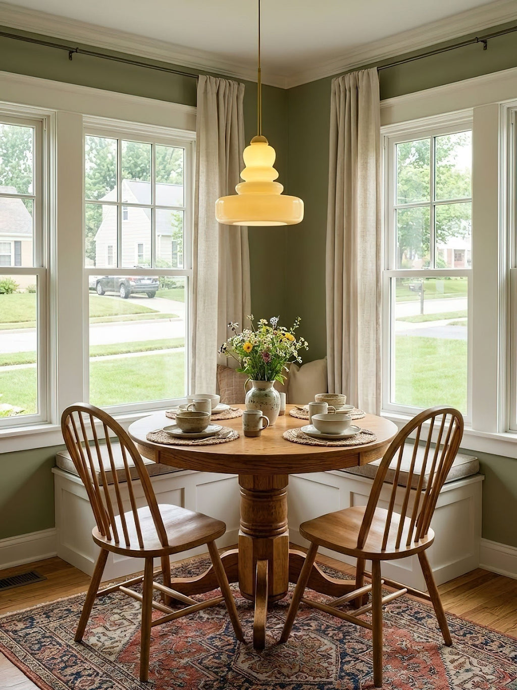 Lampada a sospensione in vetro stile schoolhouse — Illuminazione moderna classica
