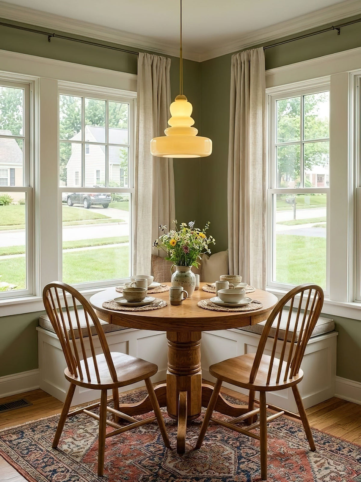 Lampada a sospensione in vetro stile schoolhouse — Illuminazione moderna classica