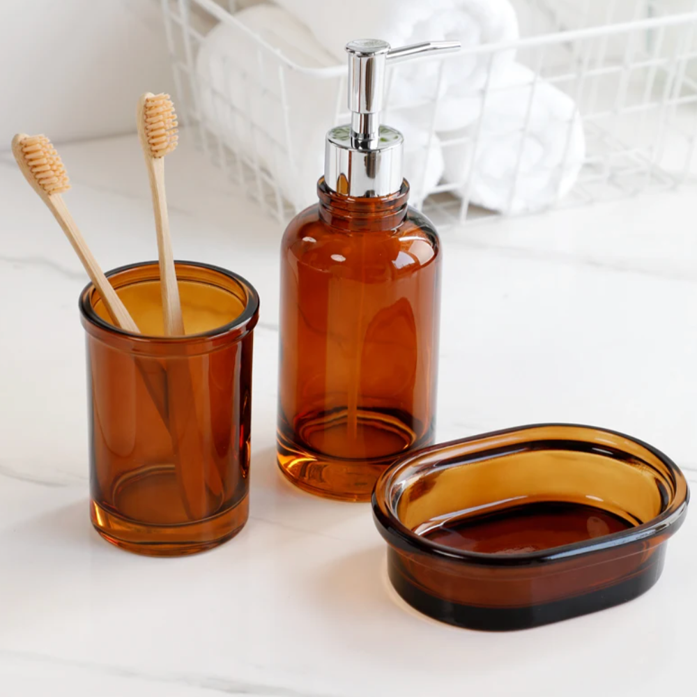 Apothecary Luxe – Set Bilik Mandi Kaca Elegan untuk Penampilan Abadi