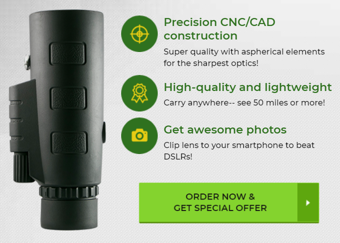 Starscope HD מונוקולר – טלסקופ עמיד למים בעוצמה גבוהה עם מחזיק לטלפון חכם וחצובה