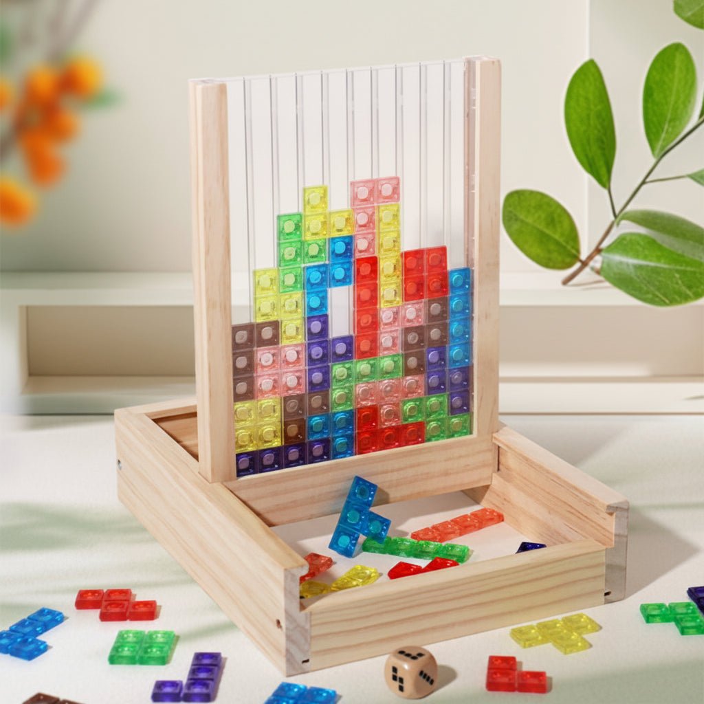 Holzpuzzle für kreatives Denken und Gehirntraining