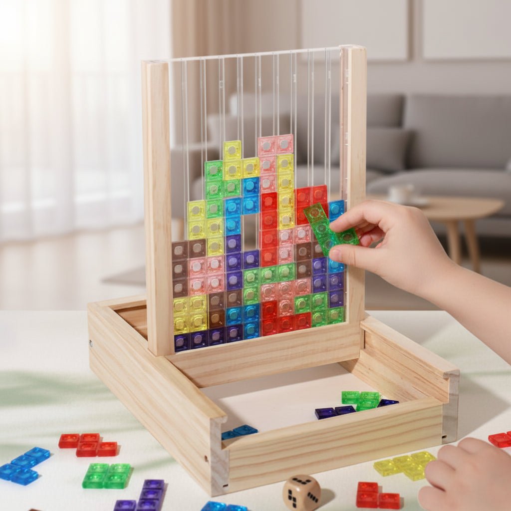 Holzpuzzle für kreatives Denken und Gehirntraining