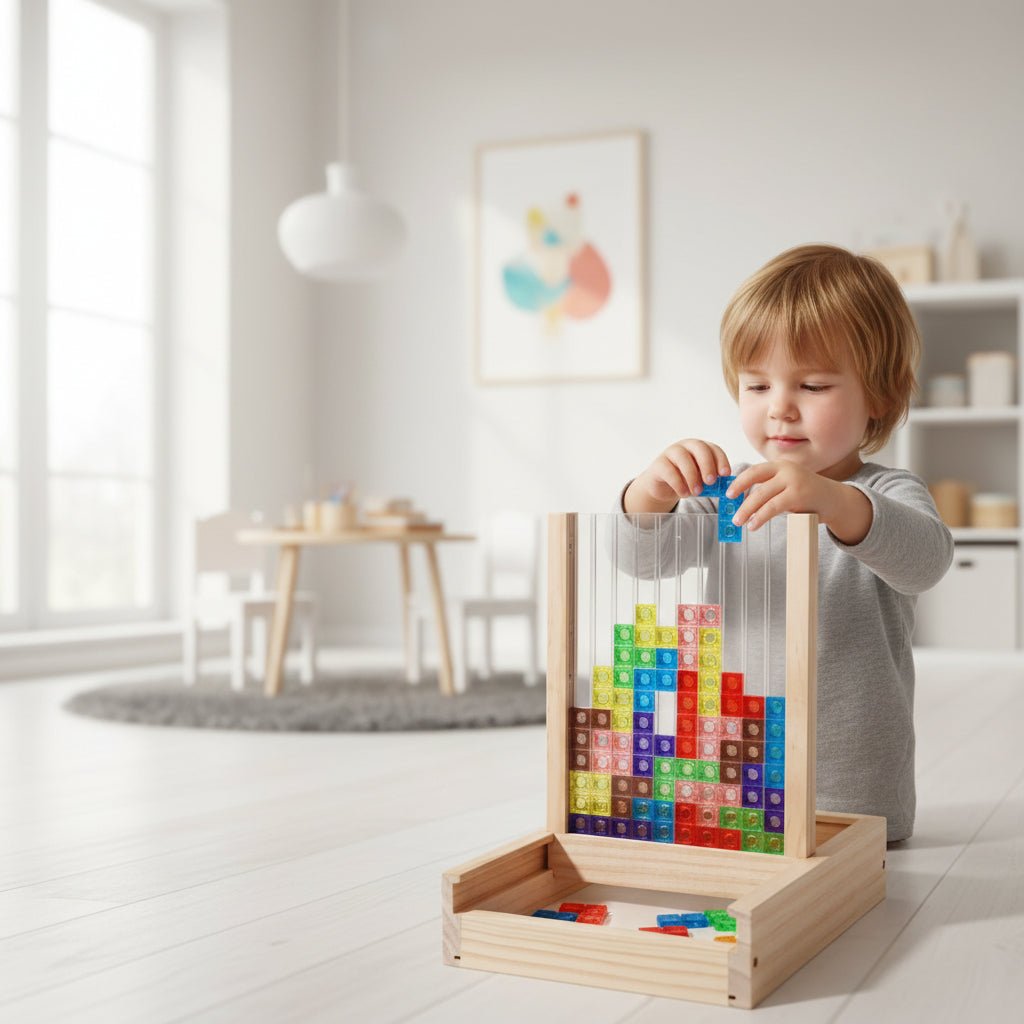 Holzpuzzle für kreatives Denken und Gehirntraining
