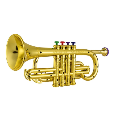 Little Melody Tromba Giocattolo per Bambini con 4 Tasti Strumento Educativo in Plastica ABS