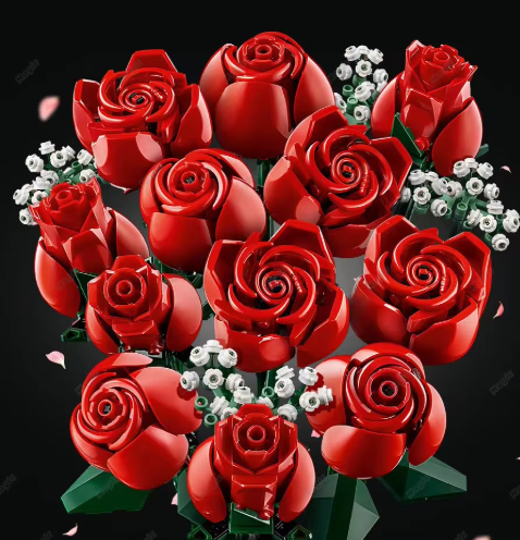 Sophie Bouquet di Rose Romantiche in Mattoncini – Regalo Creativo Fai-da-Te di Fiori per Casa e Scrivania