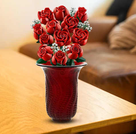 Sophie Bouquet di Rose Romantiche in Mattoncini – Regalo Creativo Fai-da-Te di Fiori per Casa e Scrivania