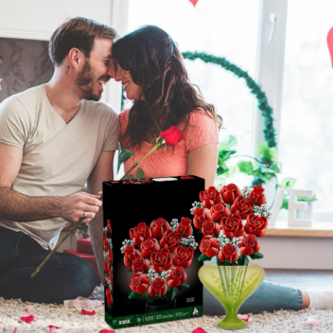 Sophie Bouquet di Rose Romantiche in Mattoncini – Regalo Creativo Fai-da-Te di Fiori per Casa e Scrivania