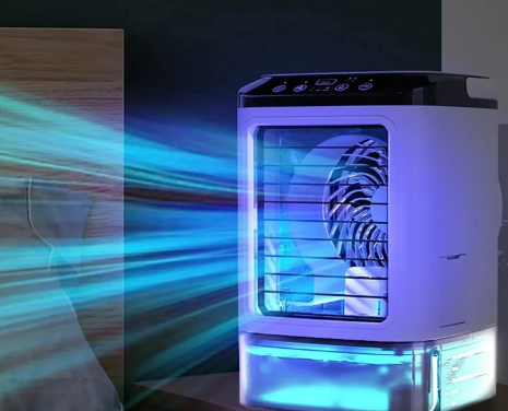 Raffrescatore d'Aria Mini Nova Breeze con Doppia Nebulizzazione e Ventilatore con Luce Notturna