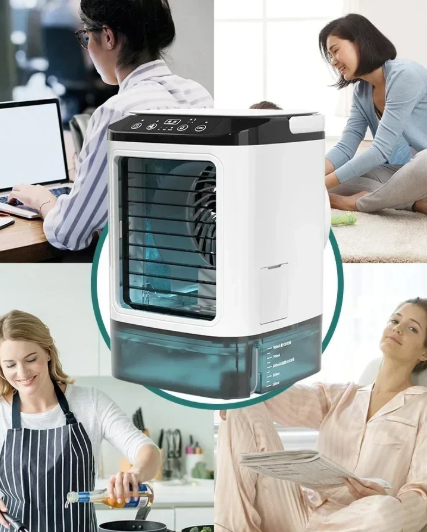 Raffrescatore d'Aria Mini Nova Breeze con Doppia Nebulizzazione e Ventilatore con Luce Notturna