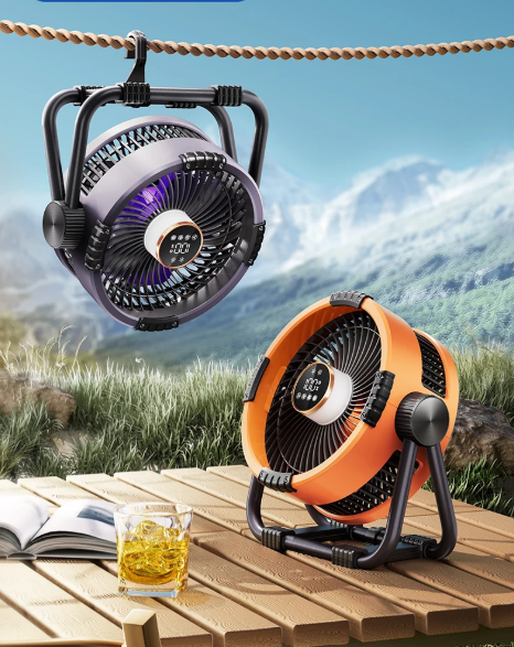 TrailWave 6-In-1 Rechargeable Camping Fan With Remote And LED Light