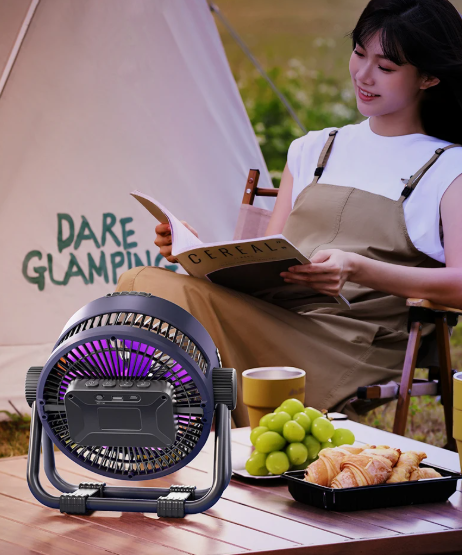 TrailWave 6-In-1 Rechargeable Camping Fan With Remote And LED Light