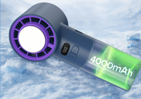 Ventoinha Portátil de Mão AeroChill com Compressa Fria