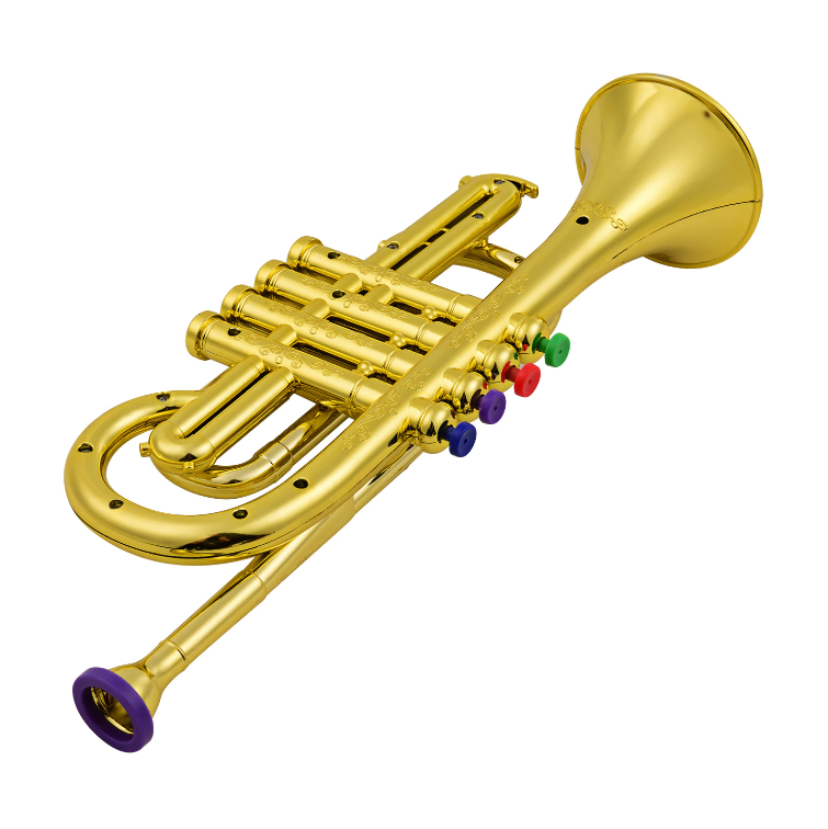 Little Melody Tromba Giocattolo per Bambini con 4 Tasti Strumento Educativo in Plastica ABS