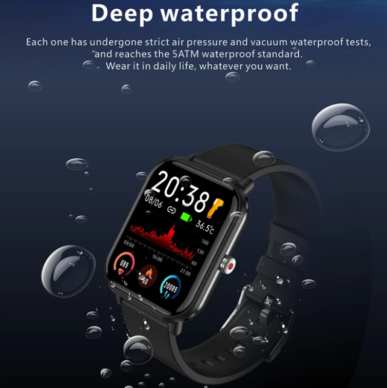 Montre intelligente étanche de sport pour la pression artérielle au poignet 2024 compatible Android iOS