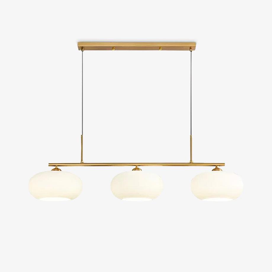 Lustra 3-flammige lineare Pendelleuchte — Design mit drei Kugelschirmen