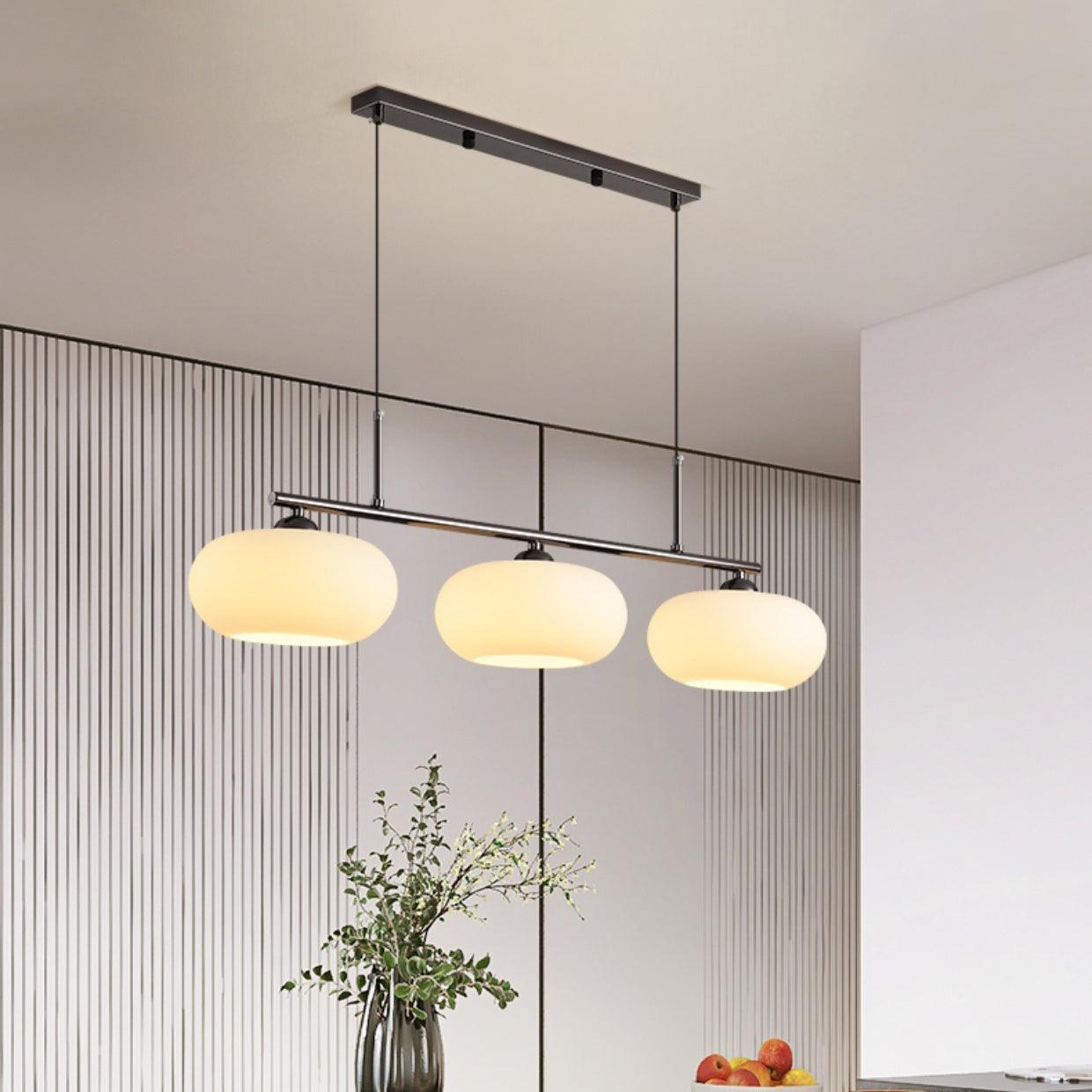 Sculptural 3-Light Adjustable Height Pendant Light