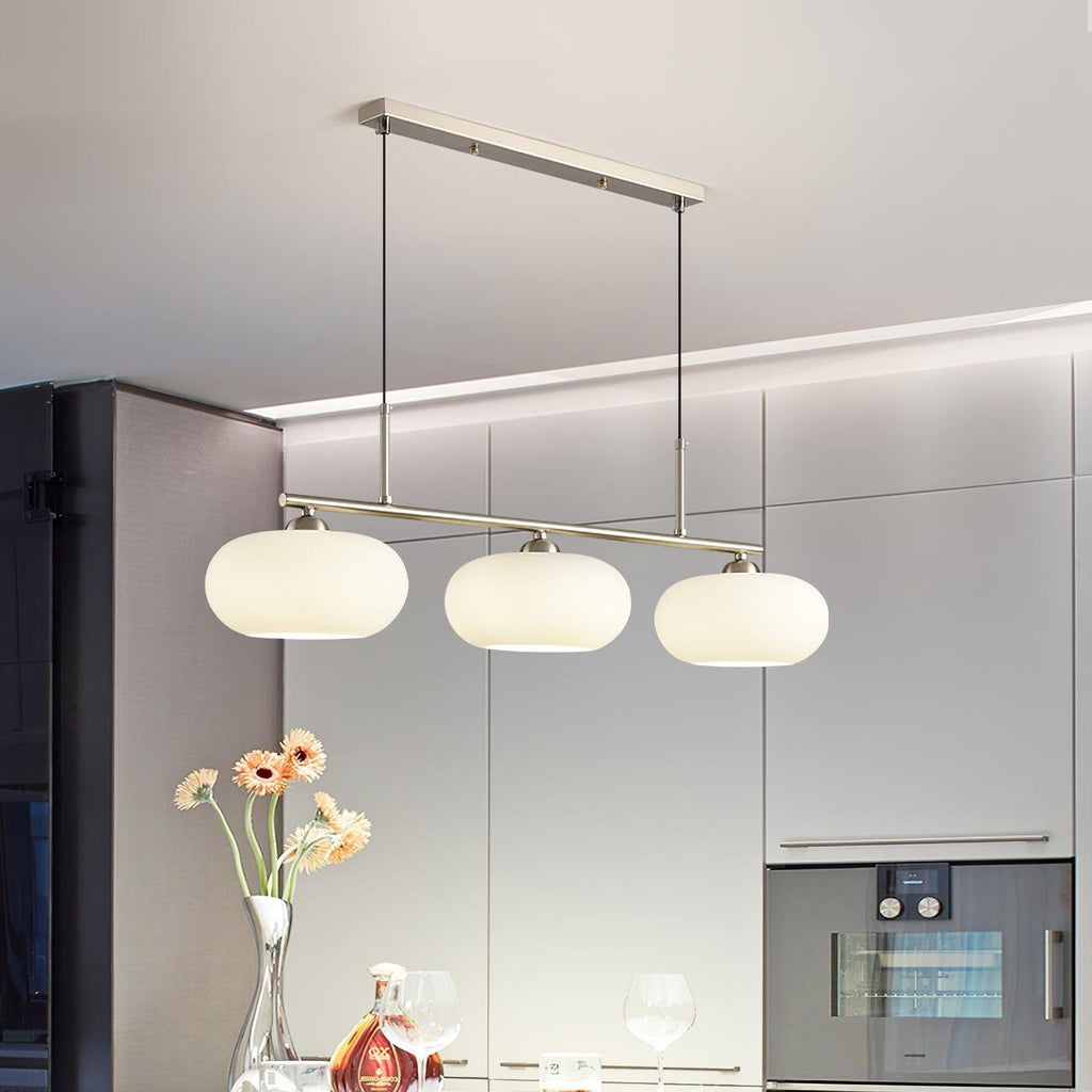 Sculptural 3-Light Adjustable Height Pendant Light