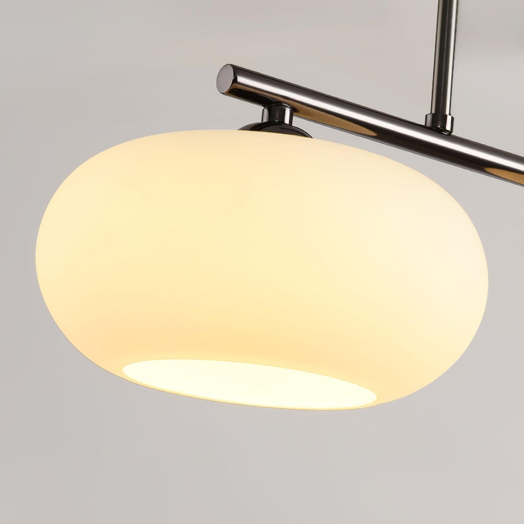 Lustra 3-flammige lineare Pendelleuchte — Design mit drei Kugelschirmen