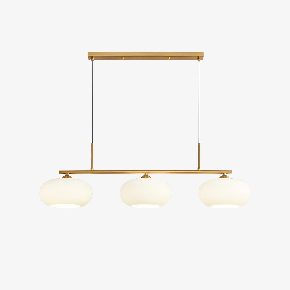 Lustra 3-flammige lineare Pendelleuchte — Design mit drei Kugelschirmen
