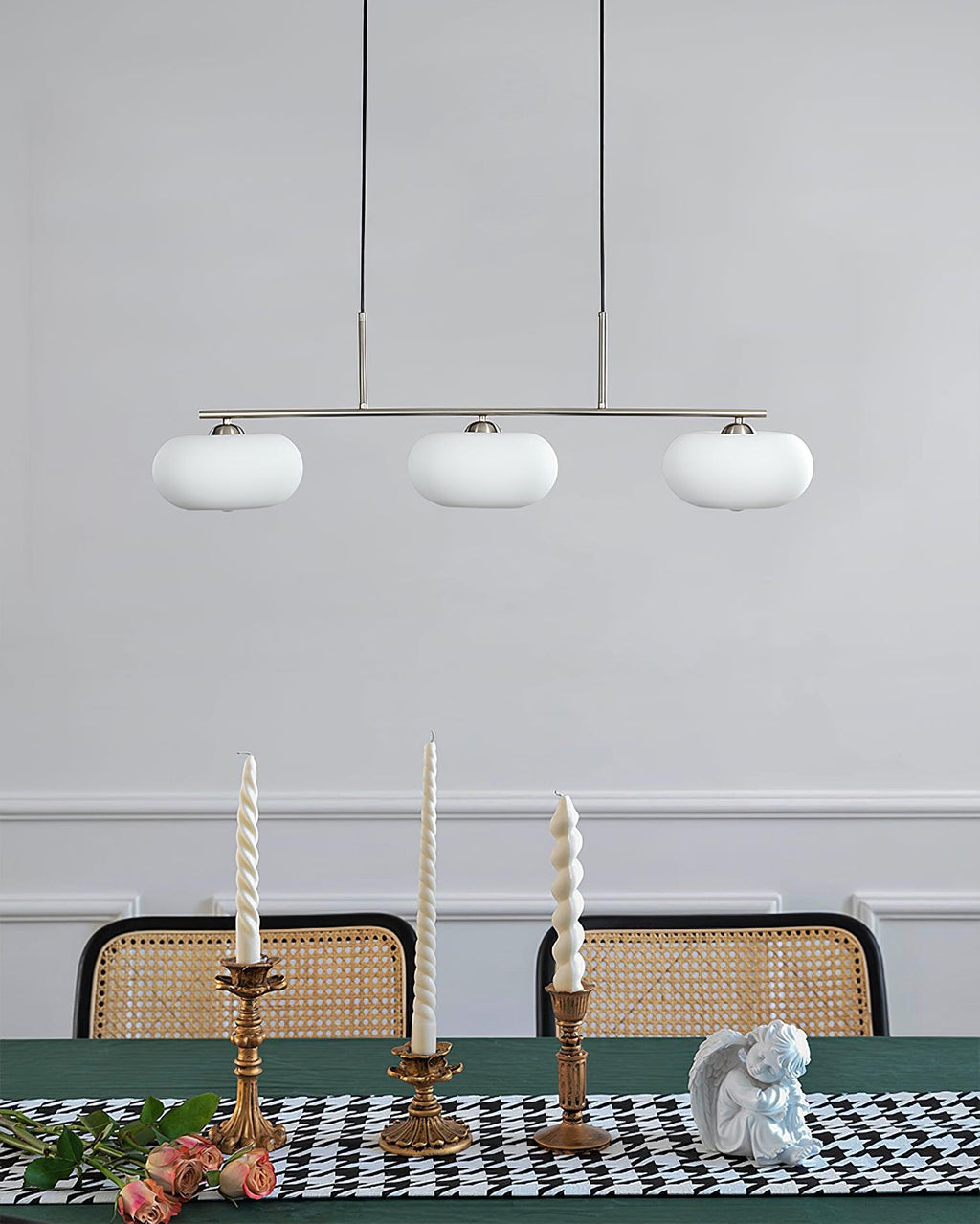 Sculptural 3-Light Adjustable Height Pendant Light