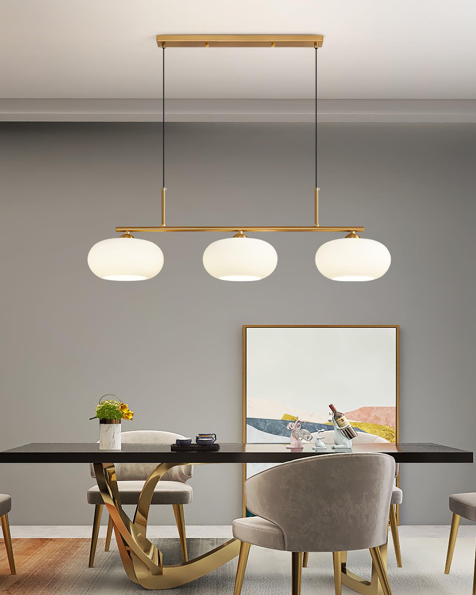 Sculptural 3-Light Adjustable Height Pendant Light