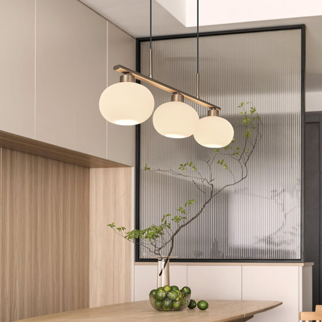 Sculptural 3-Light Adjustable Height Pendant Light
