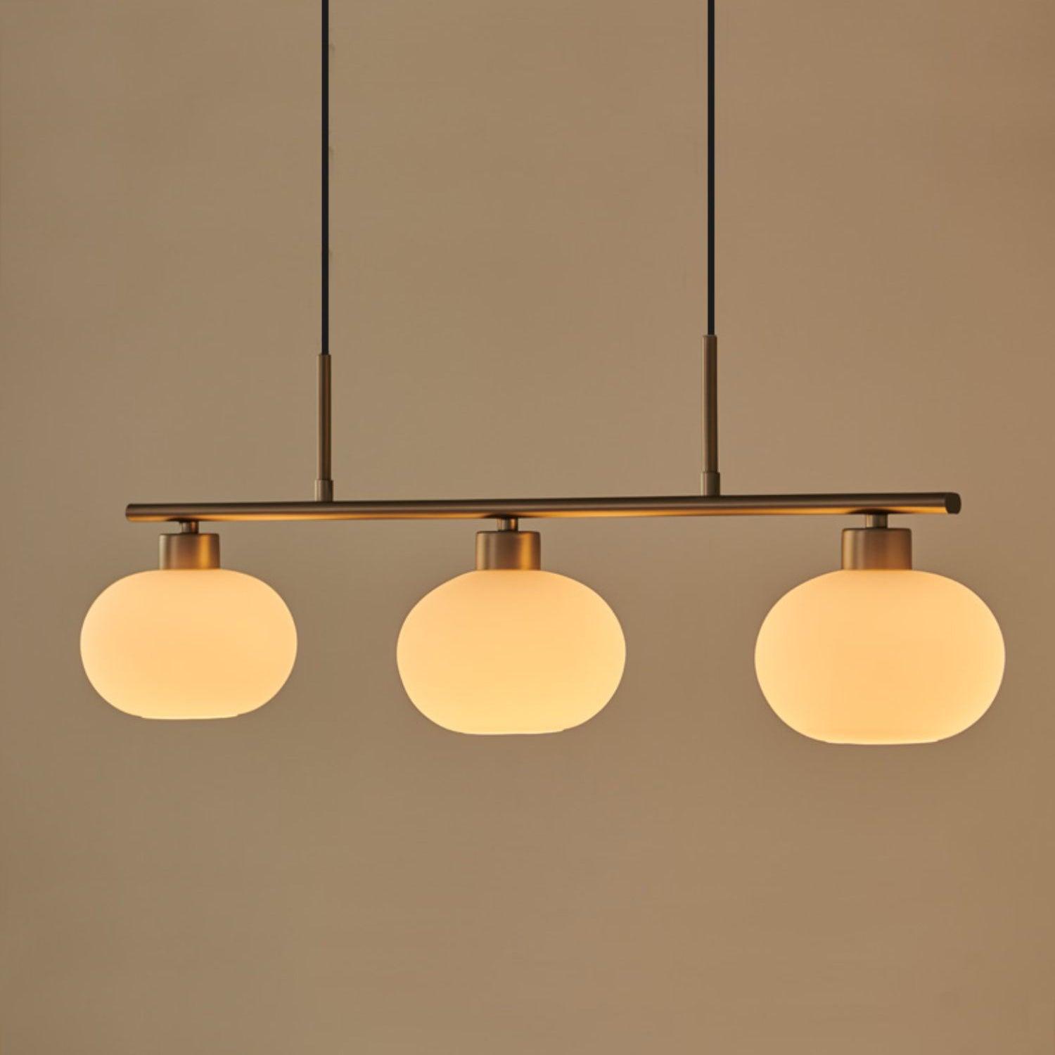 Sculptural 3-Light Adjustable Height Pendant Light