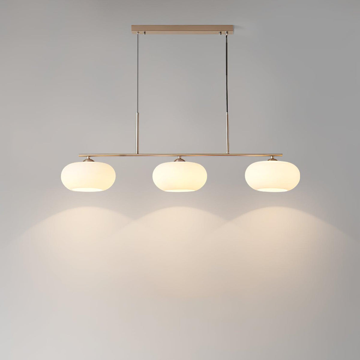 Sculptural 3-Light Adjustable Height Pendant Light
