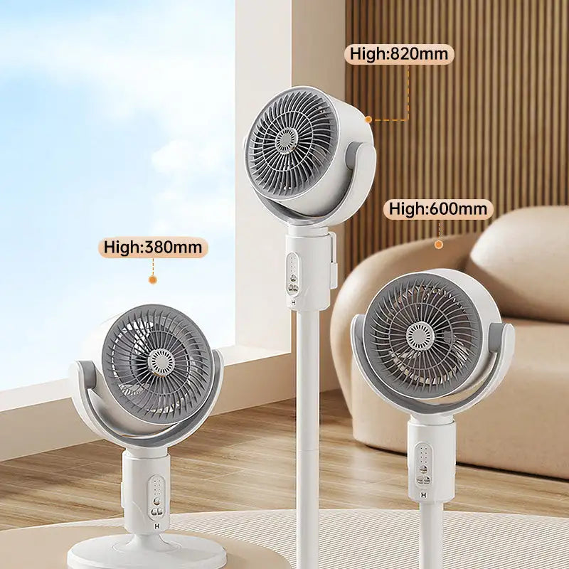 Ventilateur oscillant rechargeable pour circulation d'air avec télécommande et minuterie