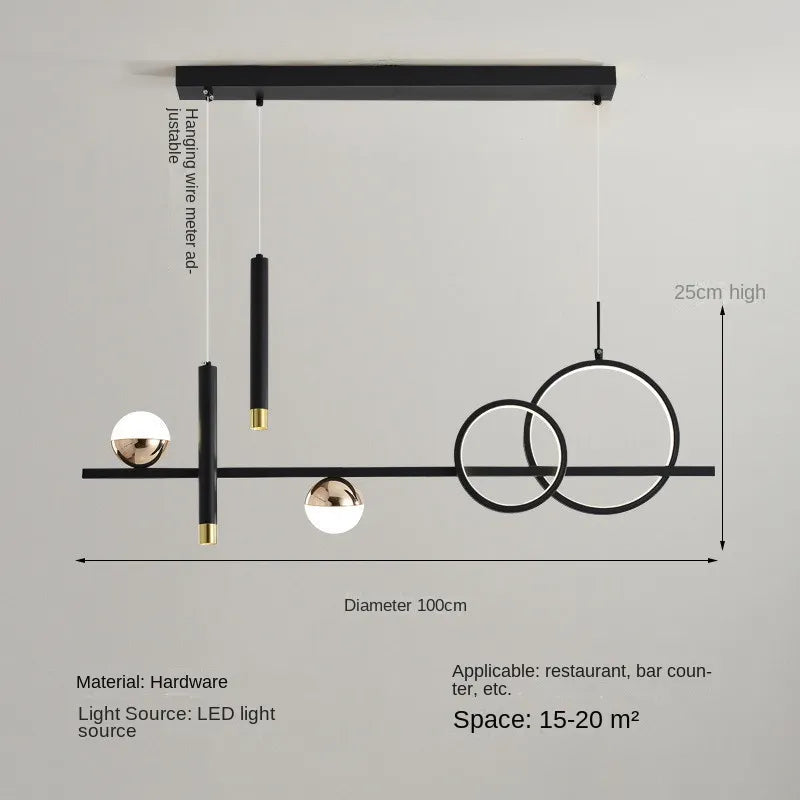 Lampu Gantung LED Minimalis Moden Komnab dengan Kawalan Jauh Sorotan