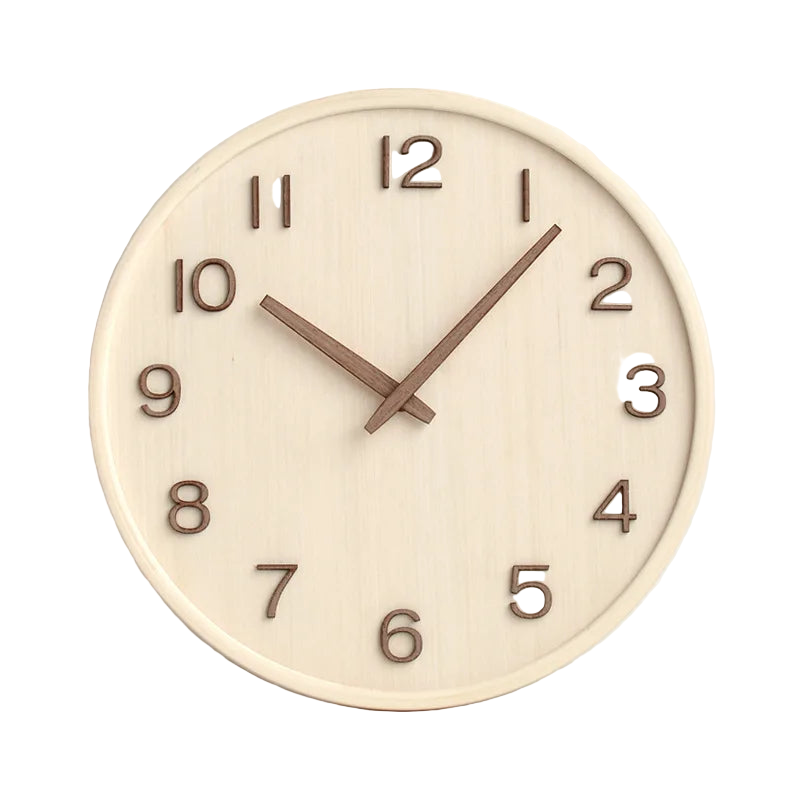 Kirenori Oak Wall Clock With Japanese Retro Dial Design