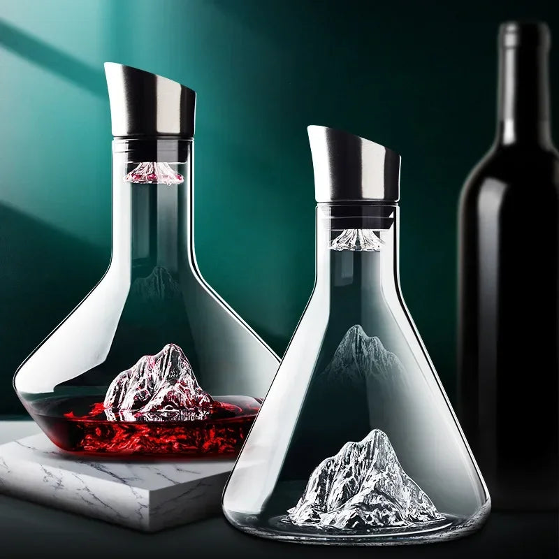 1500 ml jäävuori-karahvi luova lyijytön kristallimateriaali ylellinen korkealaatuinen kotikäyttöön punaviinille viinien jakelukarahvi viiniruukku