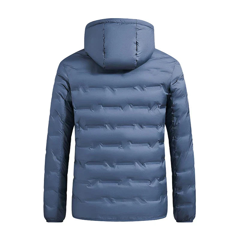 Brigden Men's White Duck Down Puffer Jacket Hooded Winter Parka Windproof Waterproof