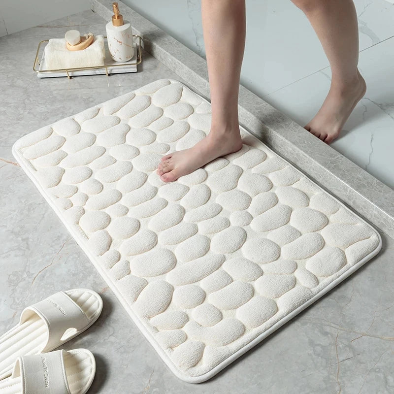 Alfombrilla de baño antideslizante con relieve de adoquines para baño