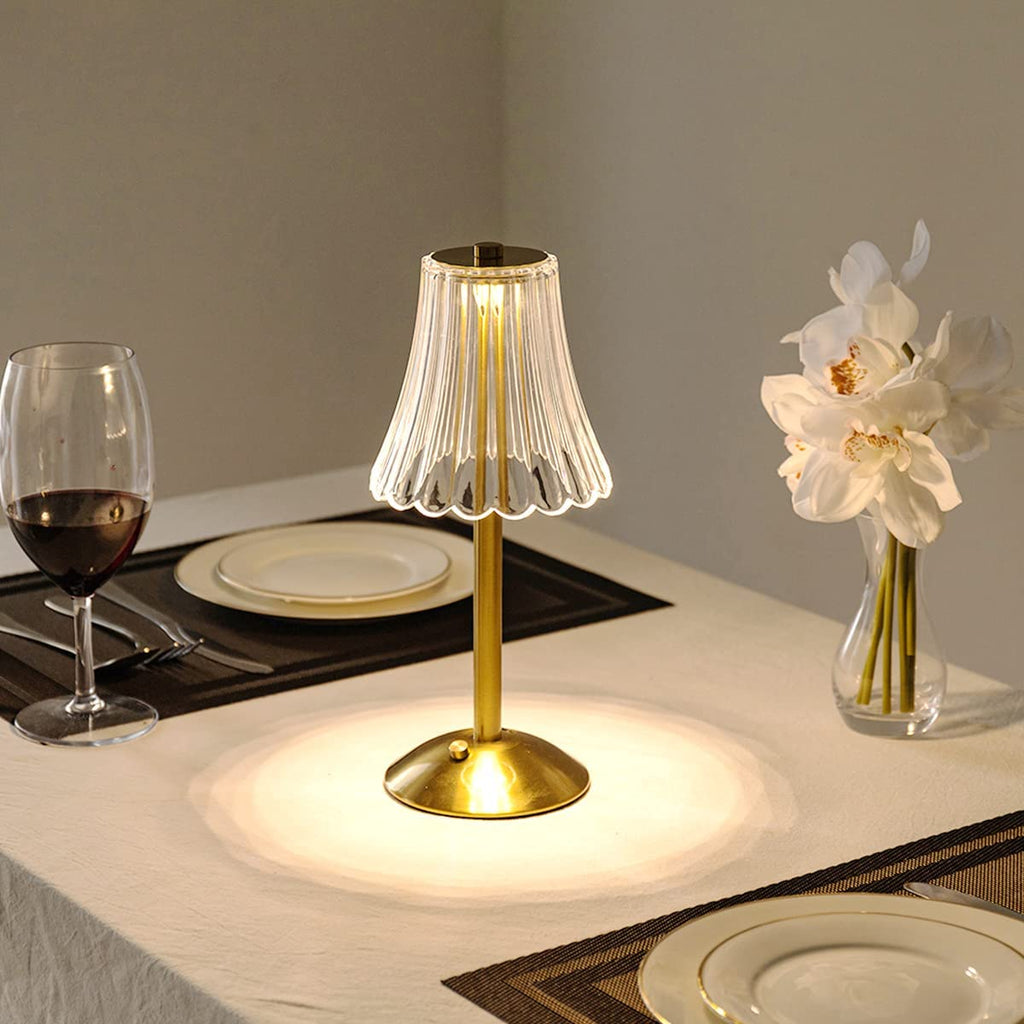 Liora | Vintage-Style Gold Crystal Table Lamp | Orntli
