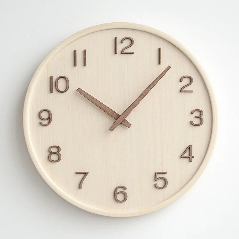 Kirenori Oak Wall Clock With Japanese Retro Dial Design